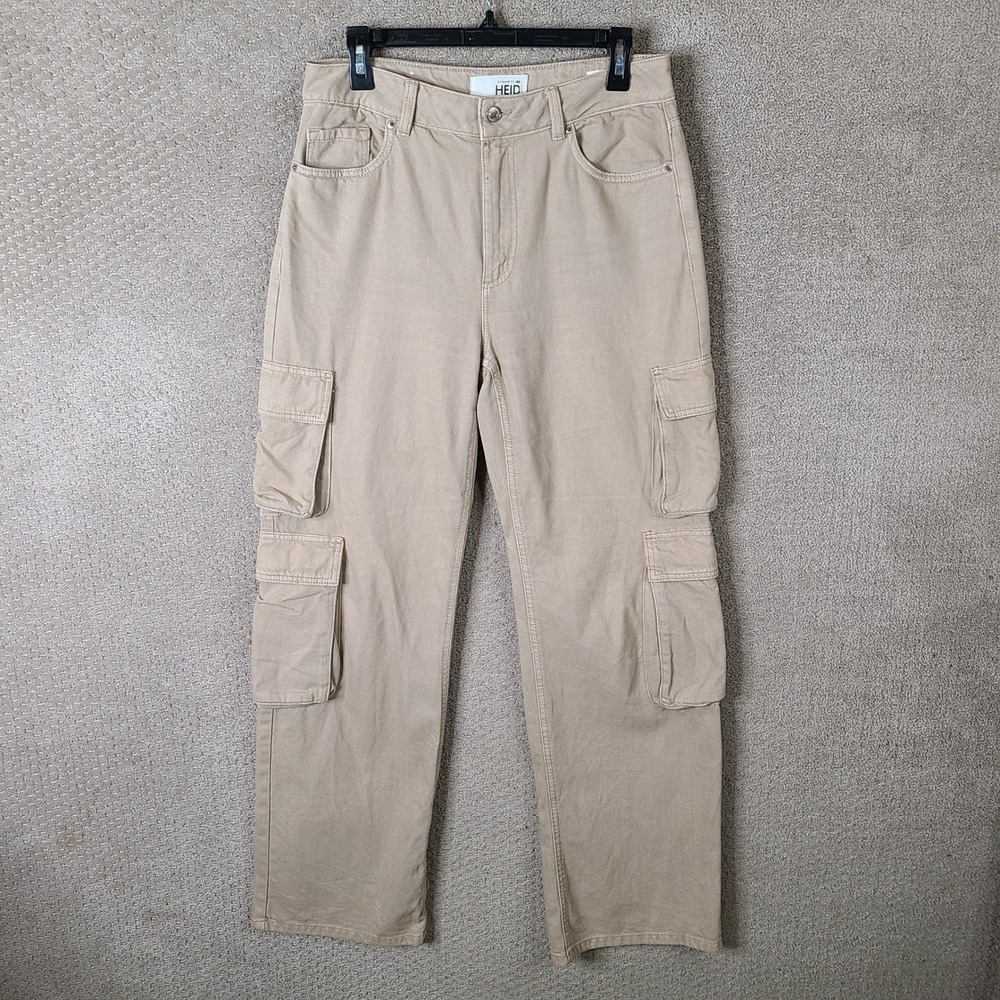 Dynamite Denim Heidi Pants Womens 6 28 Beige Wide Leg Cargo‎ Cotton Twill